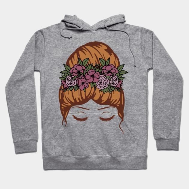 Mum Flowers in Hair Hoodie by Miozoto_Design